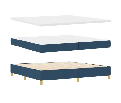 Kastes Gulta Ar Matraci Un Soli Zila 200X200 Cm Audums Vidaxl