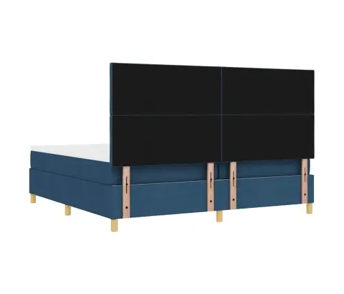 Kastes Gulta Ar Matraci Un Soli Zila 200X200 Cm Audums Vidaxl