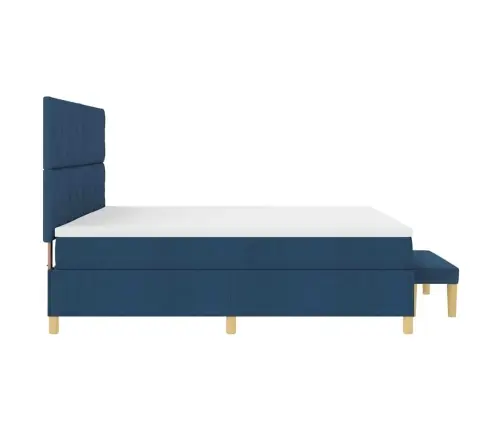 Kastes Gulta Ar Matraci Un Soli Zila 200X200 Cm Audums Vidaxl