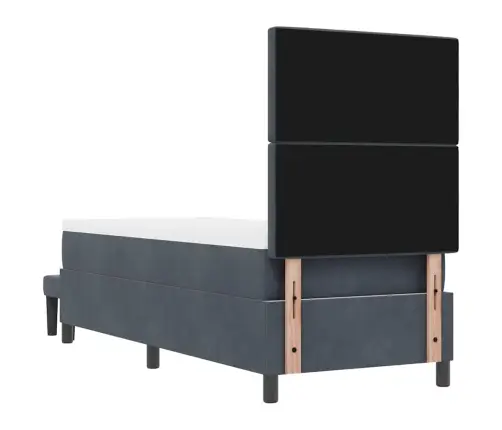 Kastītes Atsperu Gulta Ar Matraci Un Soli Tumši Pelēkā Krāsā 80X200 Cm Vidaxl