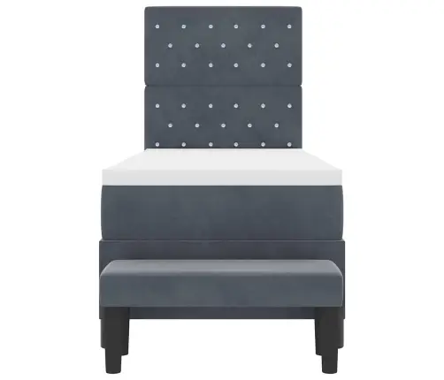 Kastītes Atsperu Gulta Ar Matraci Un Soli Tumši Pelēkā Krāsā 80X200 Cm Vidaxl