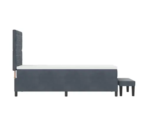 Kastītes Atsperu Gulta Ar Matraci Un Soli Tumši Pelēkā Krāsā 80X200 Cm Vidaxl
