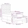 Kiemas Lova Su Čiužiniu Su Galvūgalio Juoda 80 X 200 Cm Aksomas