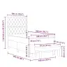 Box Spring Bed Ar Matraci Un Soli Melnā Krāsā 100X200 Cm Samts Vidaxl