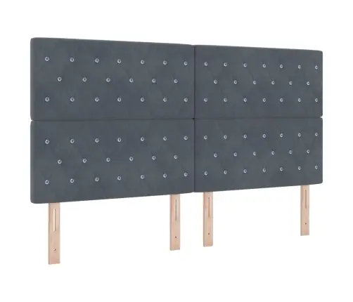 Kastveida Gulta Ar Matraci Un Soli Tumši Pelēka 180X200 Cm Samts Vidaxl Kastveida Gulta Ar Matraci Un Soli Tumši Pelēka 180X200 Cm Samts Vidaxl