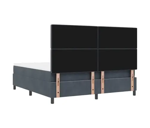 Kastveida Gulta Ar Matraci Un Soli Tumši Pelēka 180X200 Cm Samts Vidaxl Kastveida Gulta Ar Matraci Un Soli Tumši Pelēka 180X200 Cm Samts Vidaxl