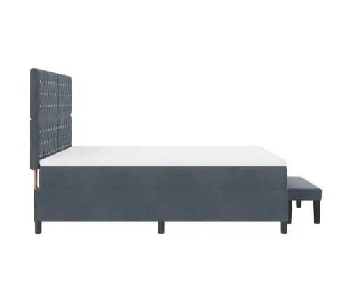 Kastveida Gulta Ar Matraci Un Soli Tumši Pelēka 180X200 Cm Samts Vidaxl Kastveida Gulta Ar Matraci Un Soli Tumši Pelēka 180X200 Cm Samts Vidaxl