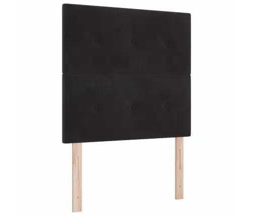 Kastes Pavasara Gulta Ar Matraci Un Soli Melnā Krāsā 120X190 Cm Samts Vidaxl