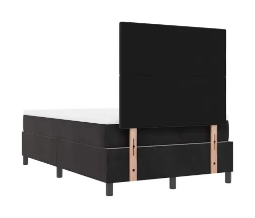 Kastes Pavasara Gulta Ar Matraci Un Soli Melnā Krāsā 120X190 Cm Samts Vidaxl