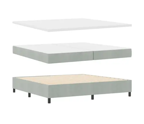 Kaste Pavasara Gulta Ar Matraci Un Soli Gaiši Pelēkā Krāsā 200X200 Cm Samta Vidaxl