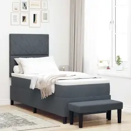 Kastītes Atsperu Gulta Tumši Pelēks 200 X 80 Cm Samts Vidaxl Kastītes Atsperu Gulta Tumši Pelēks 200 X 80 Cm Samts Vidaxl