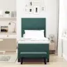 Kastītes Atsperu Gulta Ar Matraci Tumši Zaļa 90 X 200 Cm Samts Vidaxl