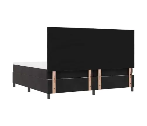 Kastes Atsperu Gulta Ar Matraci Un Soliņu Melna 200X200 Cm Zīds Vidaxl