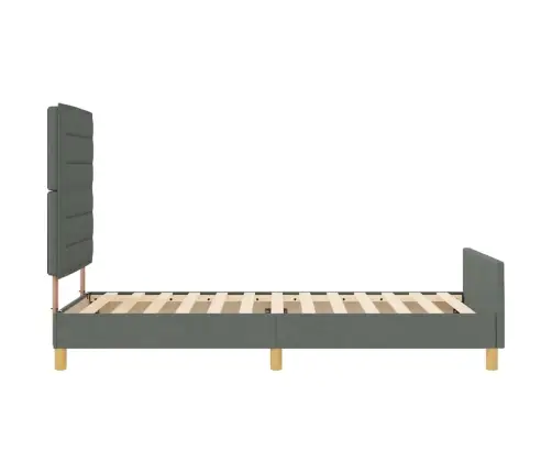 Gultas Rāmis Ar Galvas Klāju Tumši Pelēka 80 X 200 Cm Audums Vidaxl
