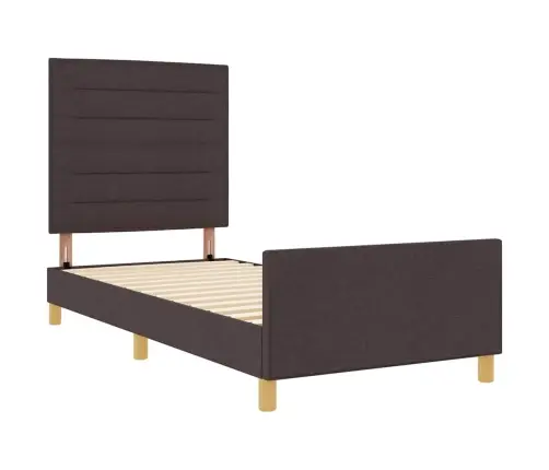 Lovos Rėmas Su Galvūgalio Tamsiai Ruda 80 X 200 Cm Audinys
