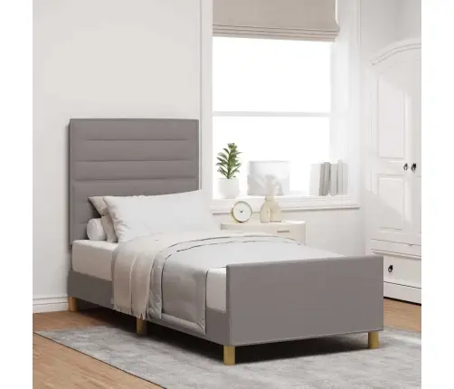 Voodi Raam Peaga Pruunikashall 80 X 200 Cm Kangas