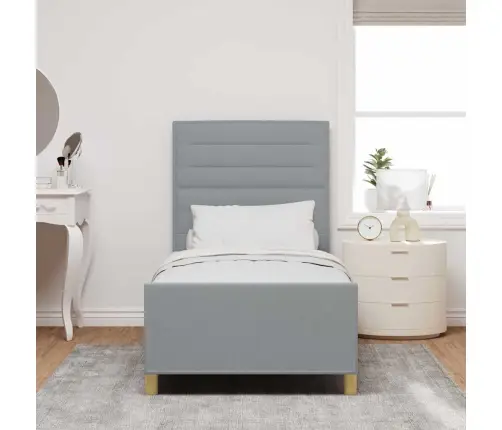 Voodi Raam Peaga Helehall 90 X 190 Cm Kangas