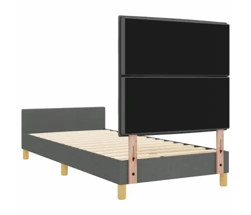 Voodi Raam Peaga Tumehall 90 X 190 Cm Kangas