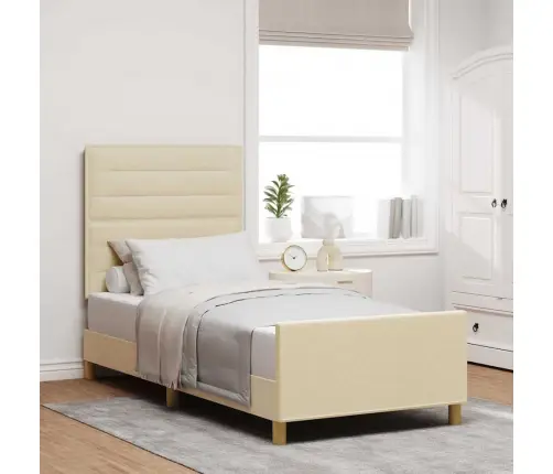 Voodi Raam Peaga Cream 90 X 190 Cm Kangas