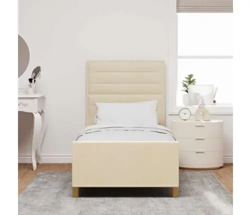 Voodi Raam Peaga Cream 90 X 190 Cm Kangas