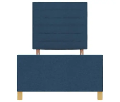 Gultas Rāmis Ar Galvas Klāju Zila 90 X 190 Cm Audums Vidaxl