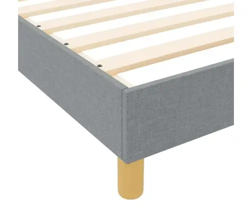 Gultas Rāmis Ar Galvas Klāju Gaiši Pelēka 90 X 200 Cm Audums Vidaxl