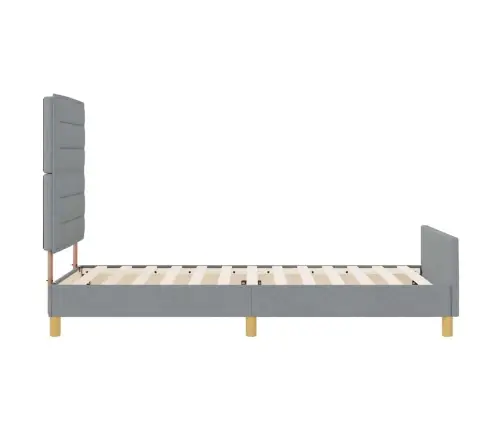 Gultas Rāmis Ar Galvas Klāju Gaiši Pelēka 90 X 200 Cm Audums Vidaxl