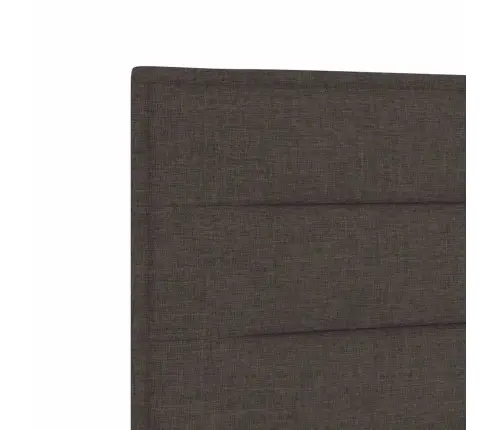Gultas Rāmis Ar Galvas Klāju Tumši Brūna 90 X 200 Cm Audums Vidaxl