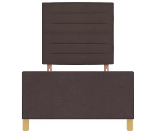 Gultas Rāmis Ar Galvas Klāju Tumši Brūna 90 X 200 Cm Audums Vidaxl