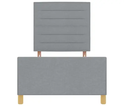 Gultas Rāmis Ar Galvas Klāju Gaiši Pelēka 100 X 200 Cm Audums Vidaxl