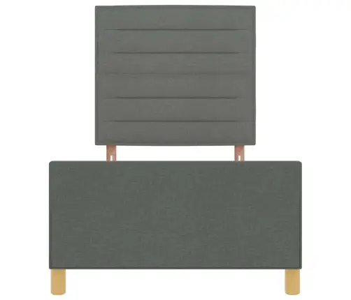 Gultas Rāmis Ar Galvas Klāju Tumši Pelēka 100 X 200 Cm Audums Vidaxl