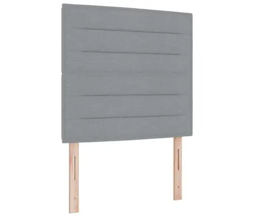 Gultas Rāmis Ar Galvas Klāju Gaiši Pelēka 120 X 190 Cm Audums Vidaxl