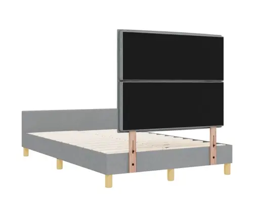 Gultas Rāmis Ar Galvas Klāju Gaiši Pelēka 120 X 190 Cm Audums Vidaxl