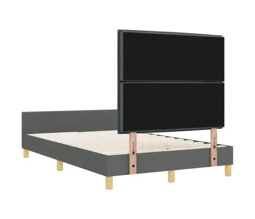 Gultas Rāmis Ar Galvas Klāju Tumši Pelēka 120 X 190 Cm Audums Vidaxl