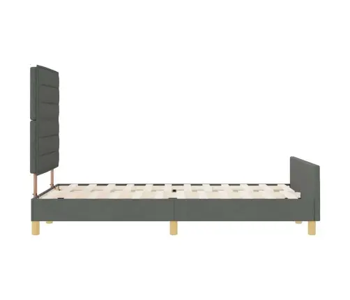 Gultas Rāmis Ar Galvas Klāju Tumši Pelēka 120 X 190 Cm Audums Vidaxl