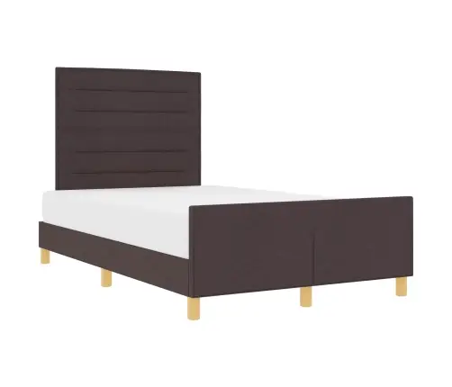 Gultas Rāmis Ar Galvas Klāju Tumši Brūna 120 X 190 Cm Audums Vidaxl