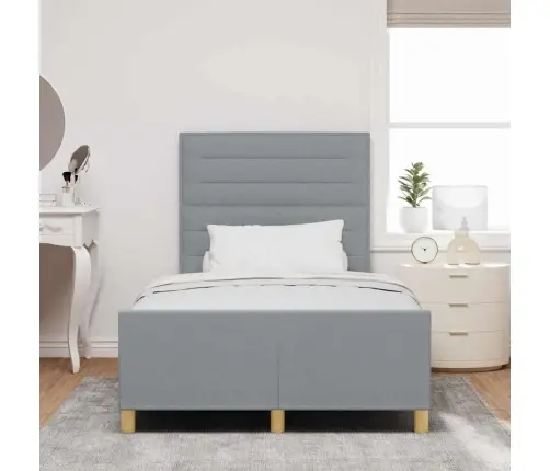 Voodi Raam Peaga Helehall 120 X 200 Cm Kangas