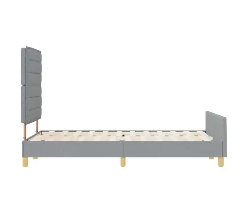 Voodi Raam Peaga Helehall 120 X 200 Cm Kangas