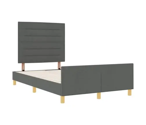 Voodi Raam Peaga Tumehall 120 X 200 Cm Kangas