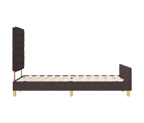 Gultas Rāmis Ar Galvas Klāju Tumši Brūna 120 X 200 Cm Audums Vidaxl