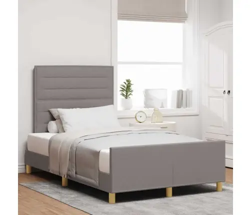 Gultas Rāmis Ar Galvas Klāju Pelēkbrūna 120 X 200 Cm Audums Vidaxl