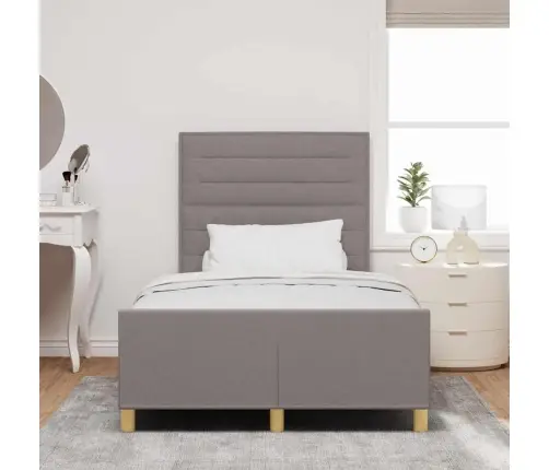 Gultas Rāmis Ar Galvas Klāju Pelēkbrūna 120 X 200 Cm Audums Vidaxl