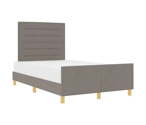 Gultas Rāmis Ar Galvas Klāju Pelēkbrūna 120 X 200 Cm Audums Vidaxl