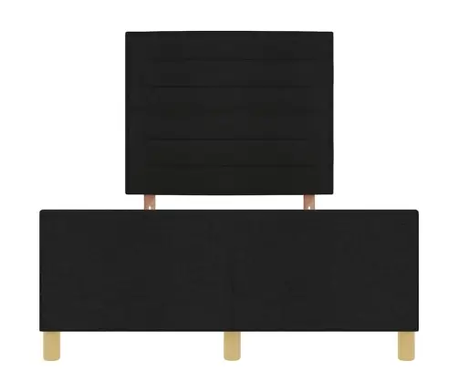 Gultas Rāmis Ar Galvas Klāju Melna 140 X 190 Cm Audums Vidaxl