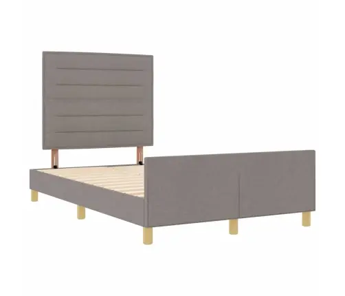 Gultas Rāmis Ar Galvas Klāju Pelēkbrūna 140 X 190 Cm Audums Vidaxl