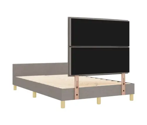 Gultas Rāmis Ar Galvas Klāju Pelēkbrūna 140 X 200 Cm Audums Vidaxl