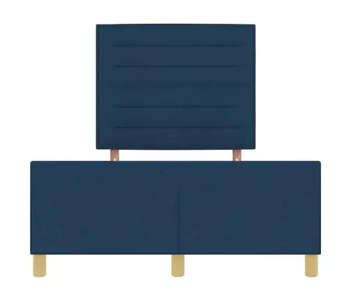 Gultas Rāmis Ar Galvas Klāju Zila 140 X 200 Cm Audums Vidaxl