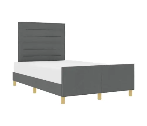 Gultas Rāmis Ar Galvas Klāju Tumši Pelēka 160 X 200 Cm Audums Vidaxl