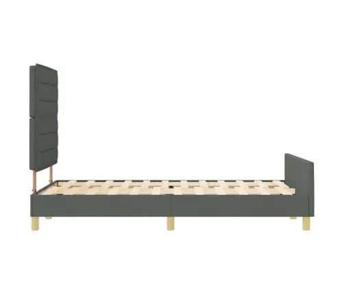 Gultas Rāmis Ar Galvas Klāju Tumši Pelēka 160 X 200 Cm Audums Vidaxl