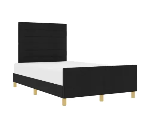 Gultas Rāmis Ar Galvas Klāju Melna 160 X 200 Cm Audums Vidaxl